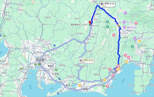 雨中、往復400キロの移動