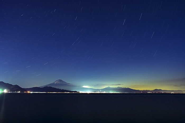 北東の空と星回し